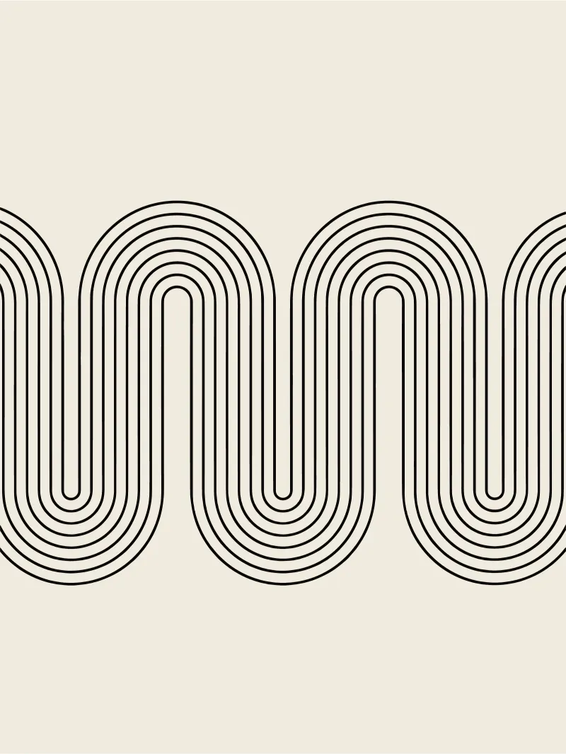 Retro-geïnspireerde lijnkunst - stijlvolle wanddecoratie forex-plaat van Kunst und Kontrast