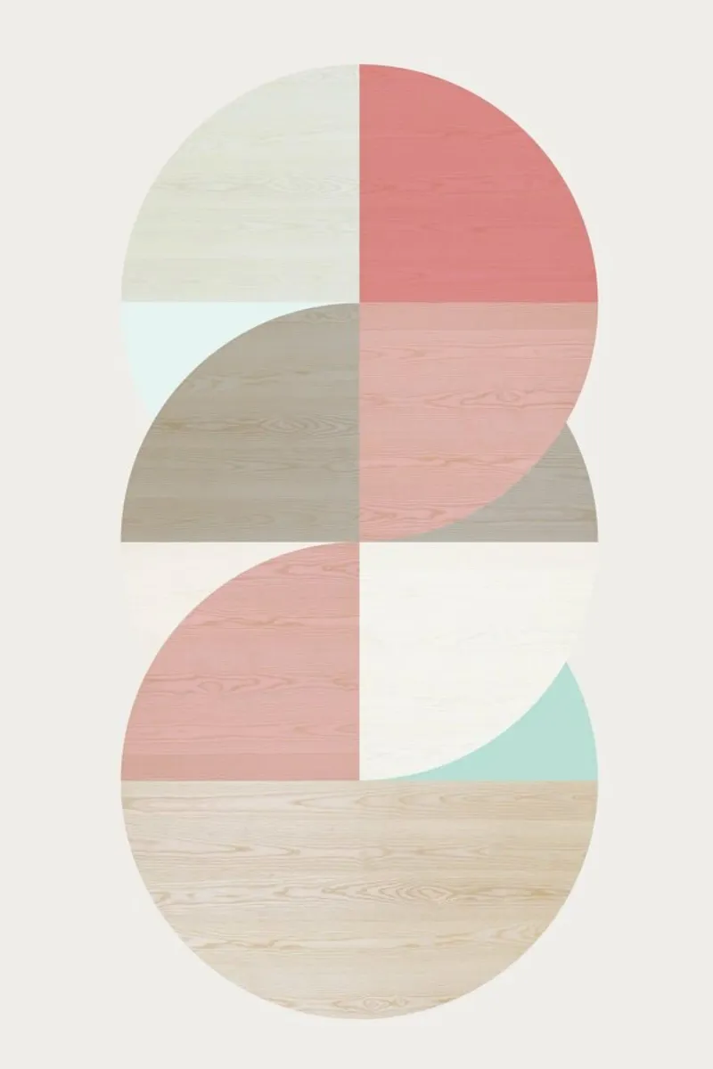 Wooden Circles poster con telaio in plastica da Amy & Kurt