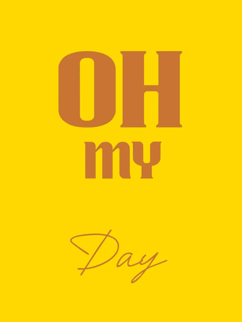 Estetica del colore giallo Oh My Day poster con telaio in legno da AESTHETIC WRITING
