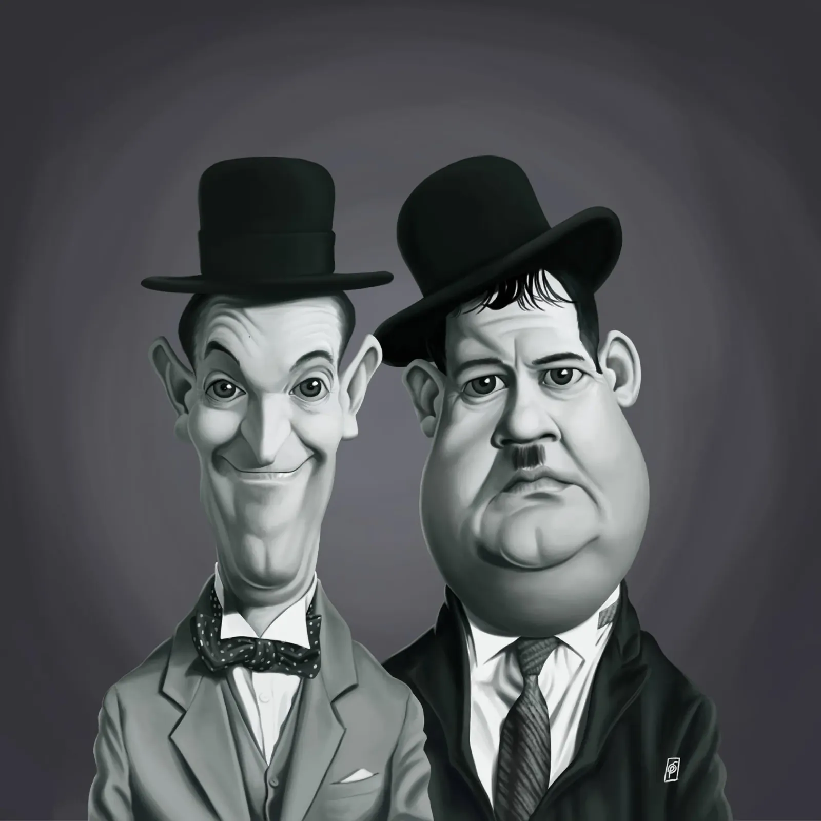 Laurel and Hardy pellicola backlit da Rob Art | Illustration