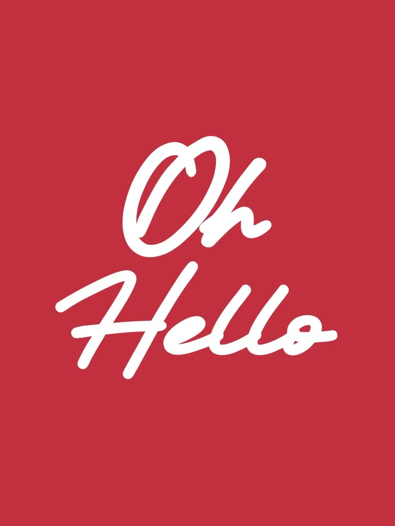 Oh Hello Red Semplice tipografia minimalista plexiglass da AESTHETIC WRITING