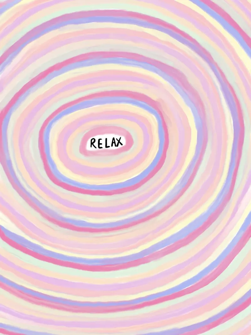 RELAX: Coloured spirals for inner peace poster with plastic frame by Studio Mooodz