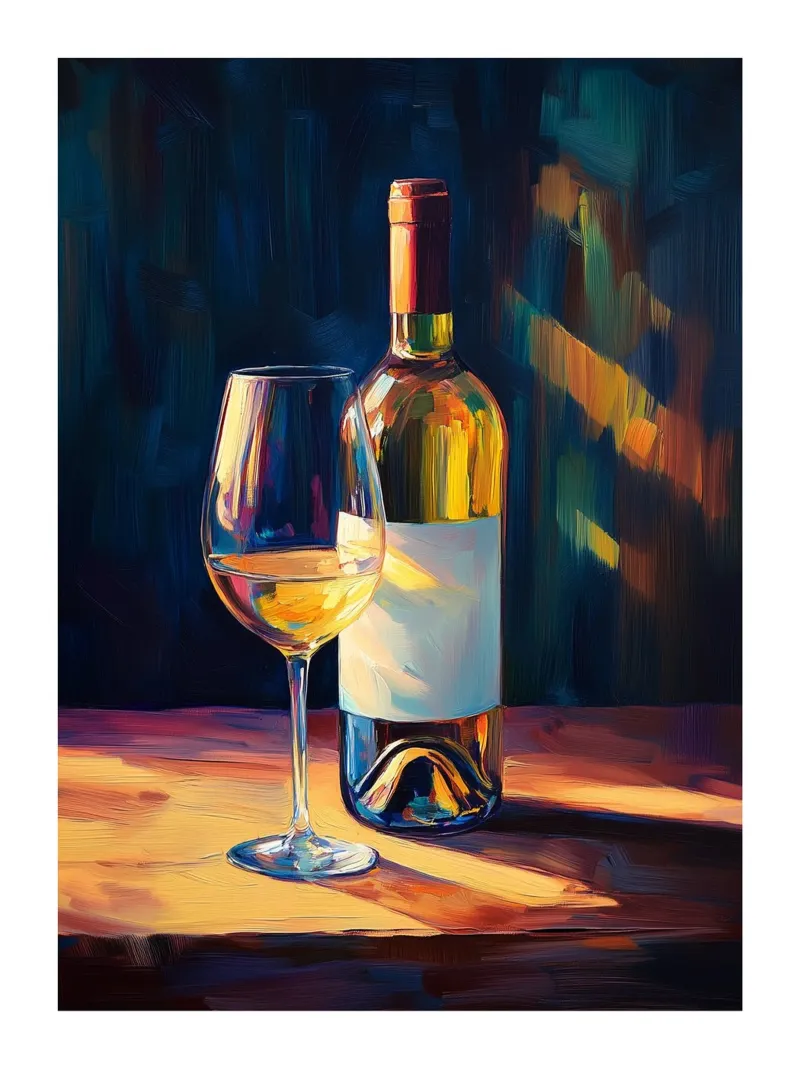 Vernice al vino bianco poster con telaio in legno da Spice & Style