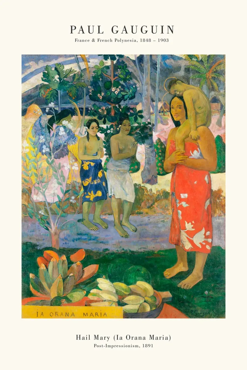 Paul Gauguin - Hail Mary poster con telaio in plastica da Old Masters