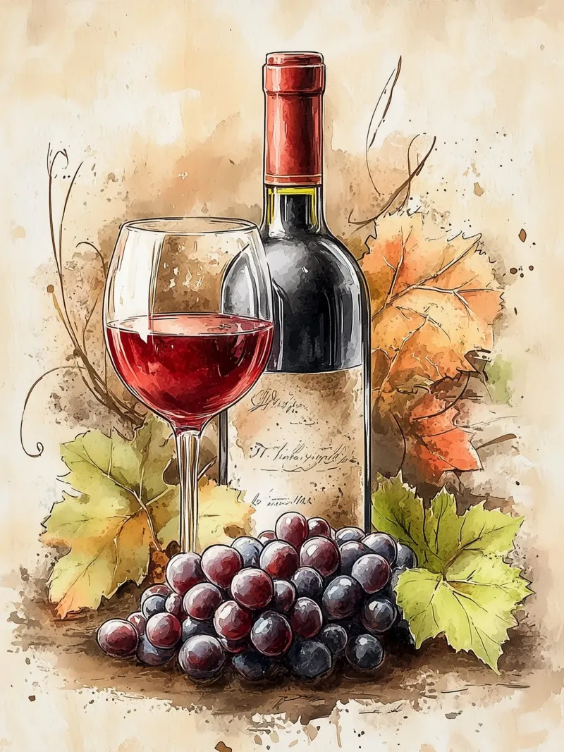 Wine and autumn grapes acrylic glass by Spice & Style