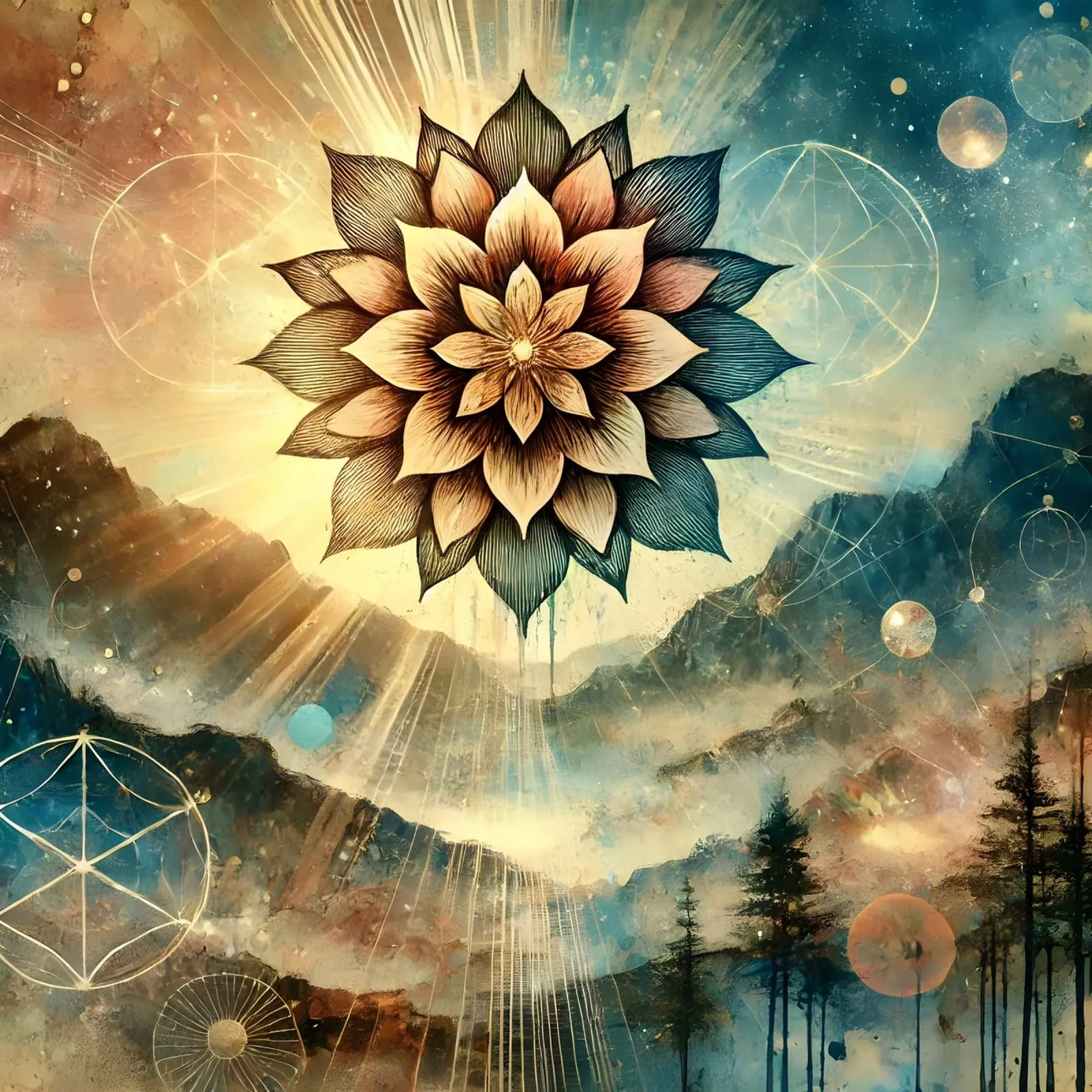 Flower of life - watercolour style acrylic glass by spiritual
