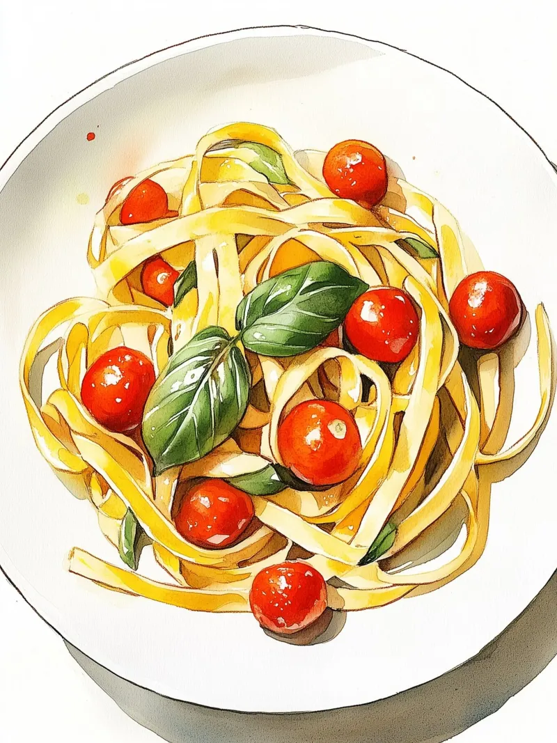 Pasta fresca con pomodoro e basilico carta hahnemühle da Spice & Style