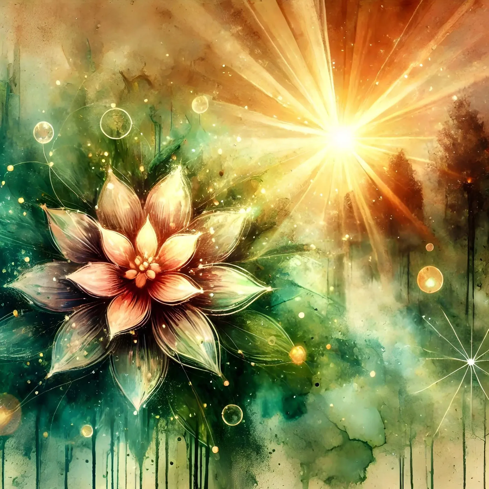 Flower of life - watercolour style acrylic glass by spiritual