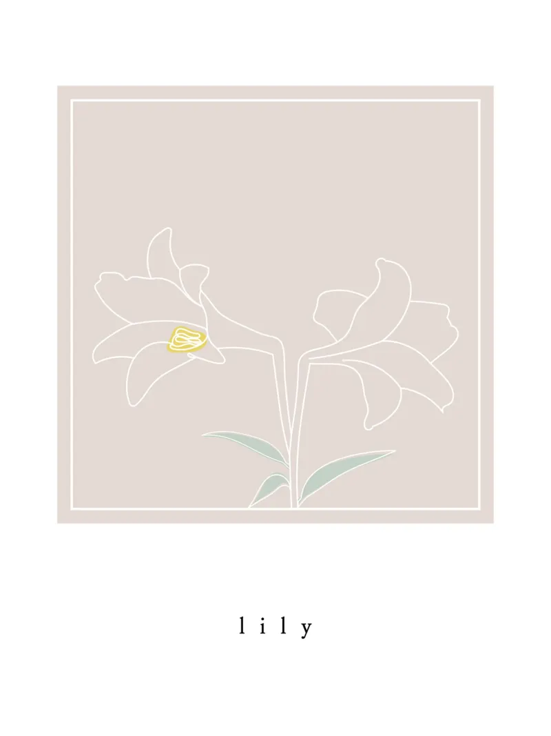lily flower poster con telaio in plastica da natural neutral