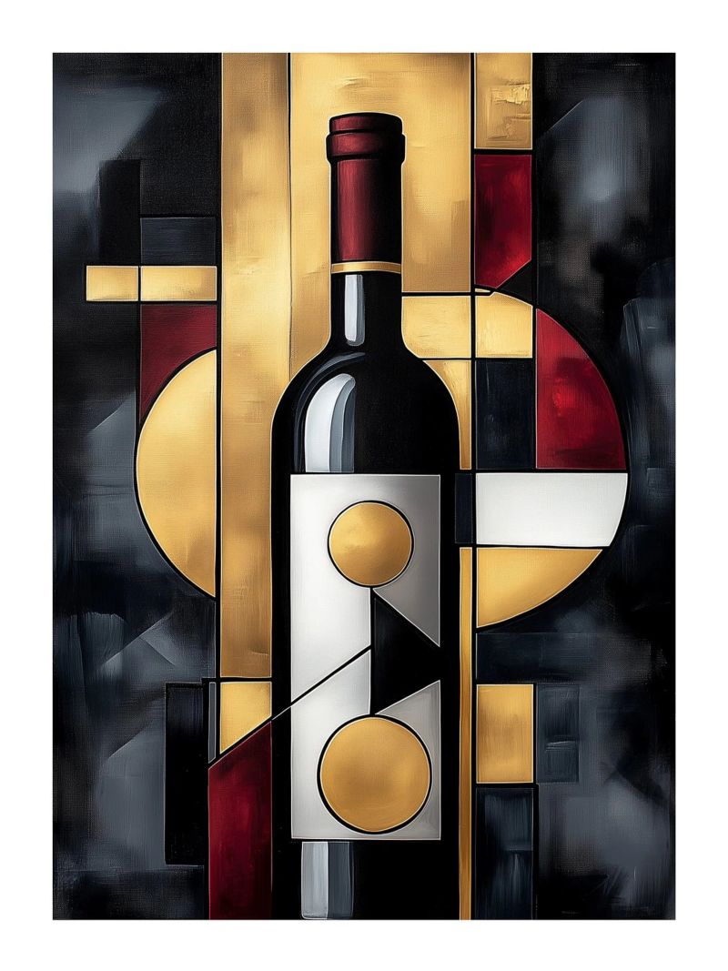 Geometric Abstraction of Wine poster by Spice & Style