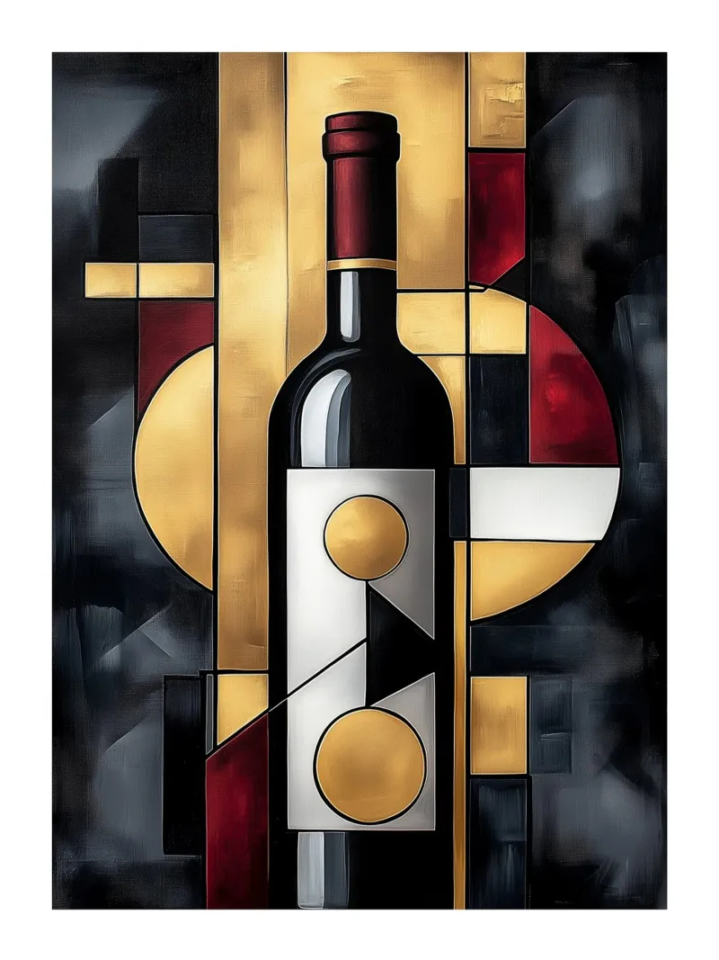 Geometric Abstraction of Wine canvas by Spice & Style