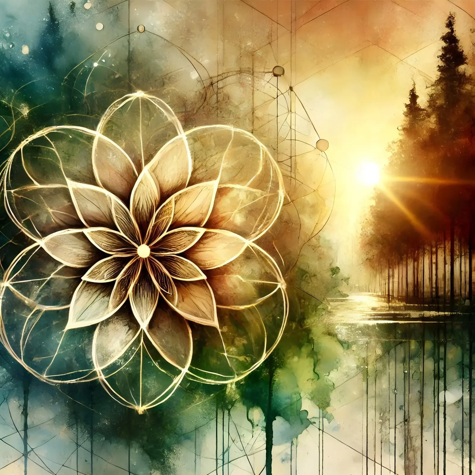Flower of life - watercolour style acrylic glass by spiritual