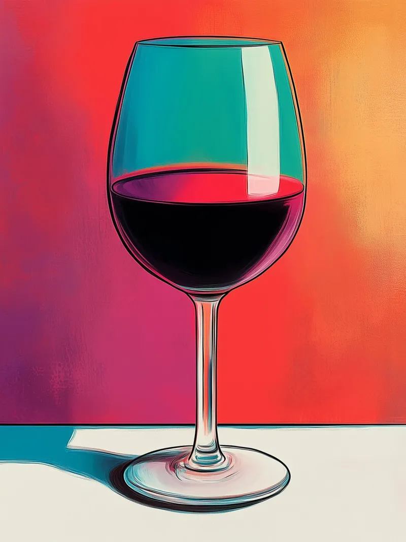 Verre de Vin Rouge Moderne poster avec cadre en plastique de Spice & Style