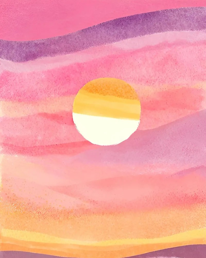 Rosa Sonnenuntergang poster with aluminum frame by designsbysophia