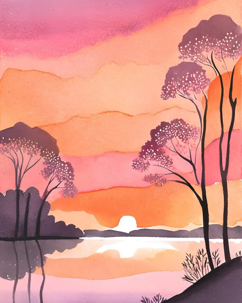 Sonnenaufgang am See poster with aluminum frame by designsbysophia