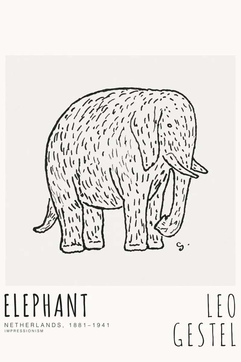 Leo Gestel - Elefant carta hahnemühle da Old Masters