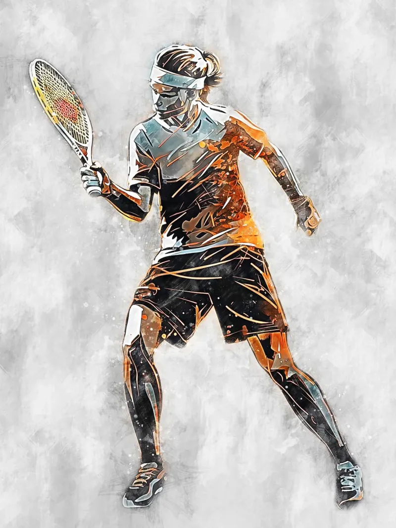 Tennis Color Gray A poster with wooden frame by Mateo