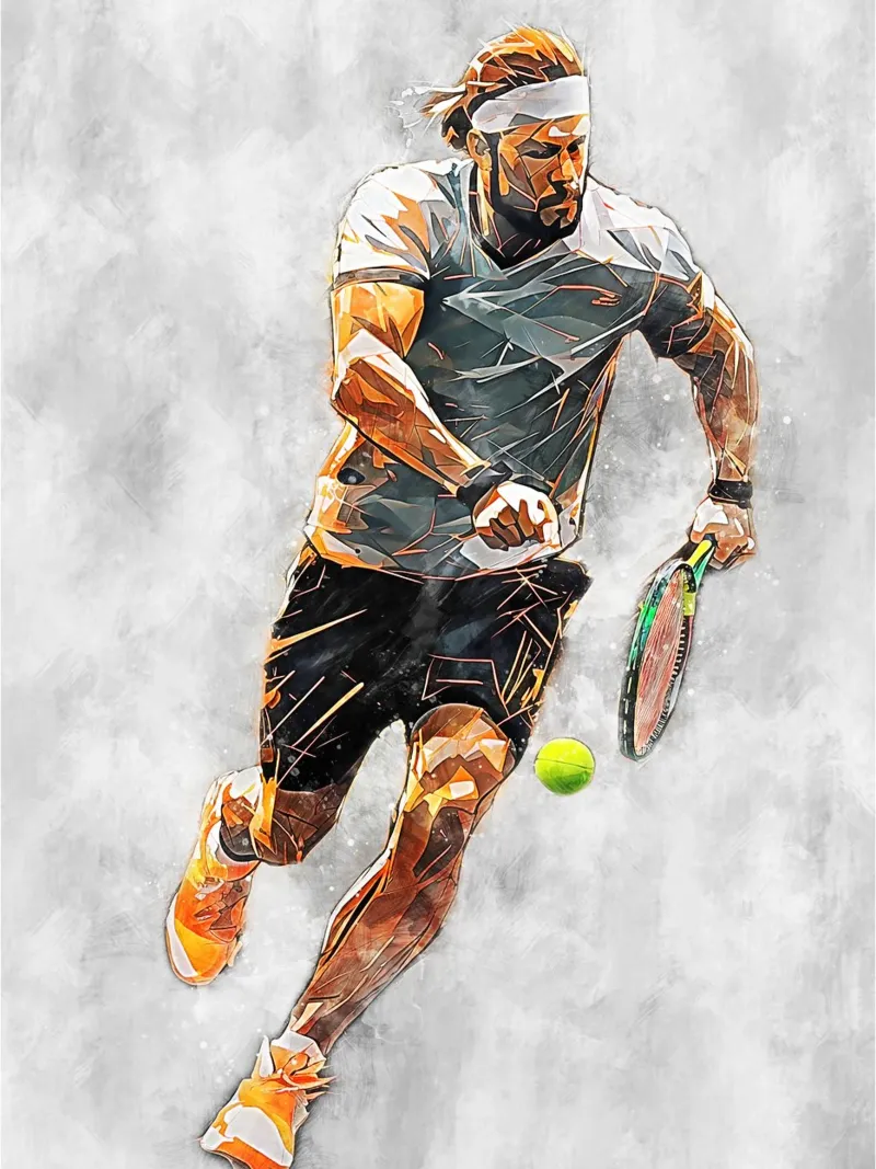 Tennis Color Gray B poster with wooden frame by Mateo