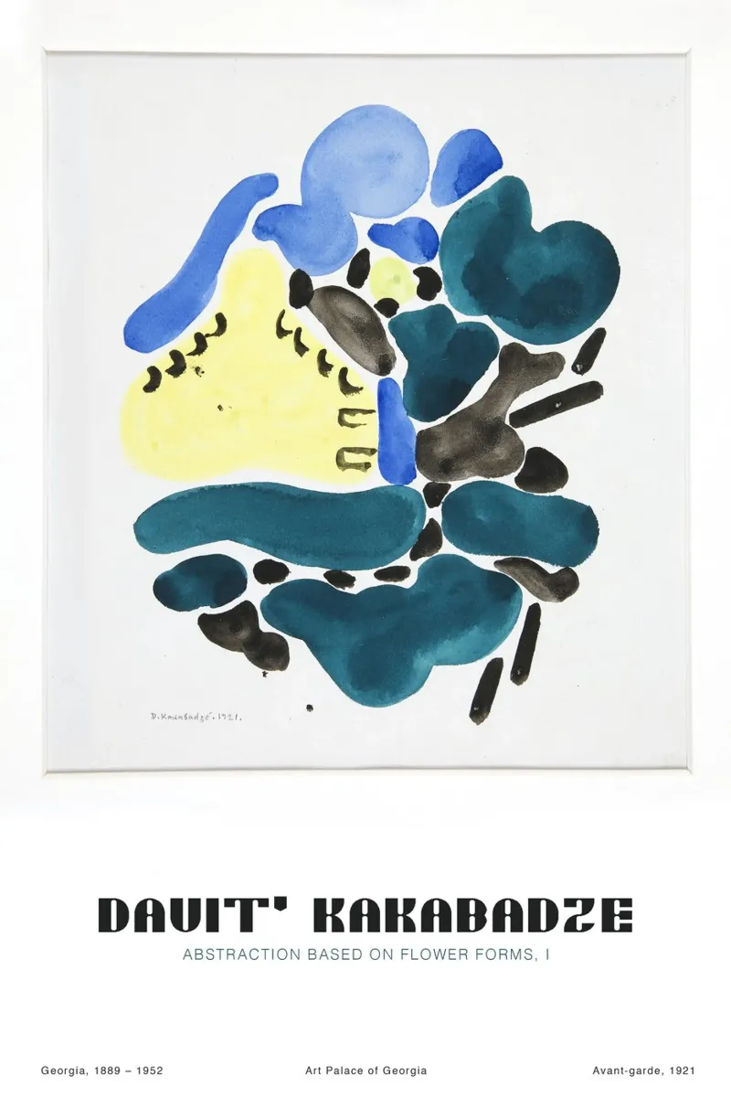 David Kakabadze - Abstraktion von floralen Formen I poster with plastic frame by Old Masters