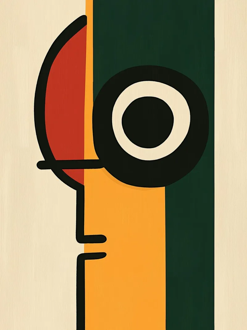 Minimalistisch abstract profiel canvas met Baklijst van DWA