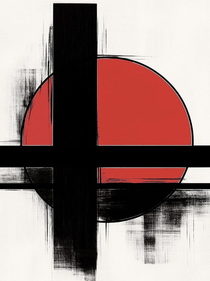 Abstract composition in red and black poster by DWA