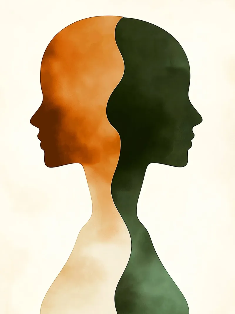 Duality of silhouettes poster with aluminum frame by DWA