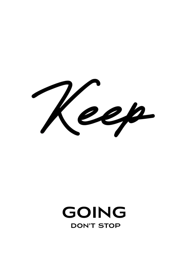 Keep Going Don't Stop Minimalist Typography canvas by YV TYPOGRAPHY