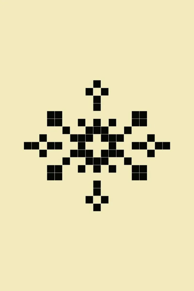 Pixel Snowflake Yellow carta hahnemühle da Studio One