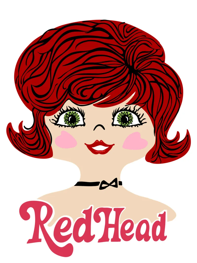 Capelli rossi vintage poster con telaio in alluminio da DYDesign