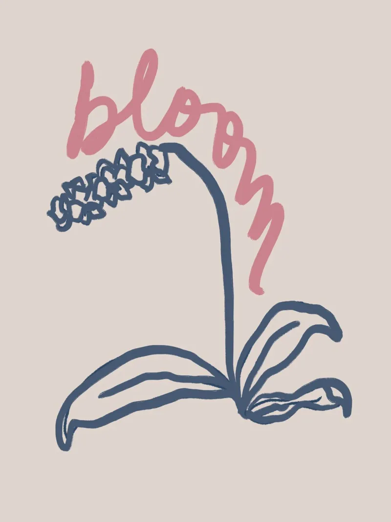 Bloom - Floral Line Art pellicola backlit da Magnific