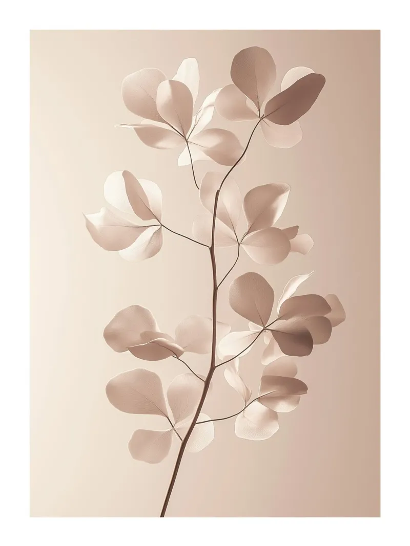 Ramo minimalista beige poster con telaio in legno da Flora & Horizon
