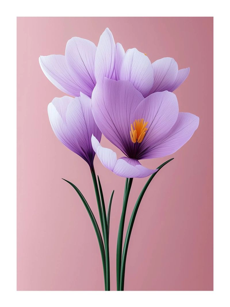 Krokus zartviolett Leinwand von Flora & Horizon