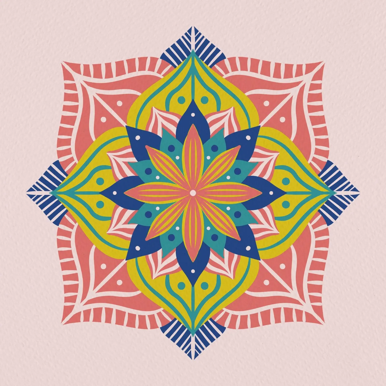 Mandala 2 - coral hahnemühle by Wackapacka
