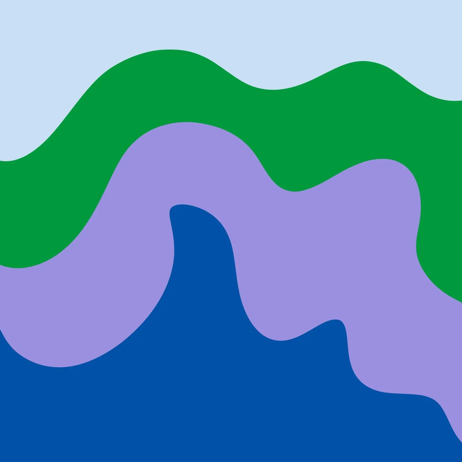 Formes abstraites modernes - bleu, violet, vert poster de Wackapacka