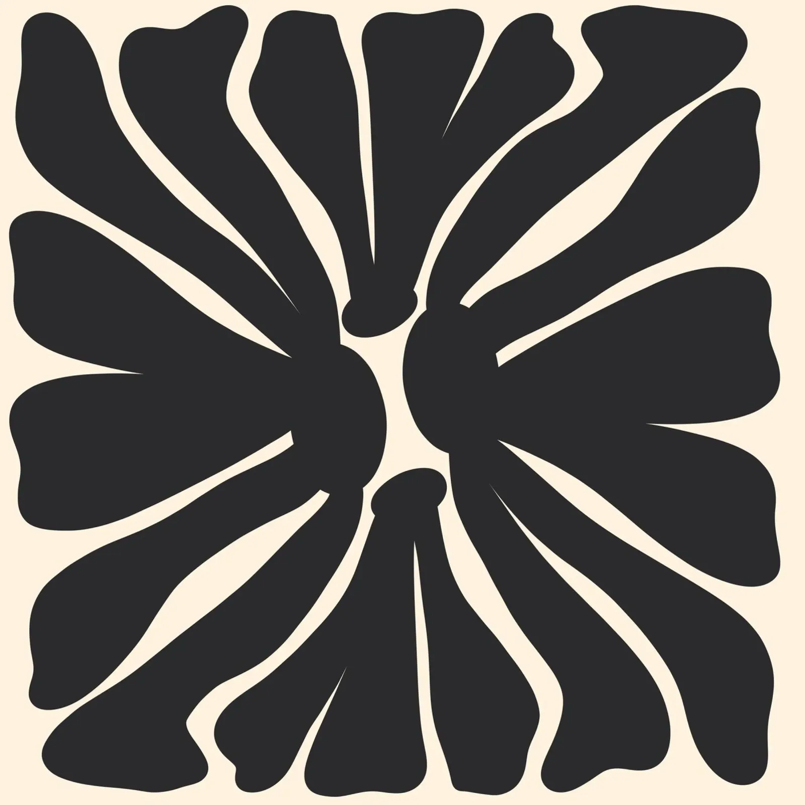 Abstract monochrome flower poster with wooden frame by Wackapacka