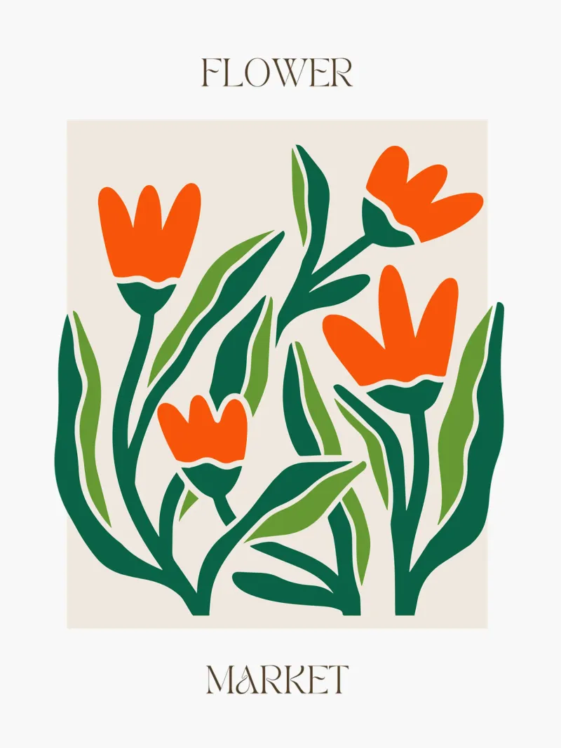 Flores abstractas naranjas hahnemühle de Kiroiharu