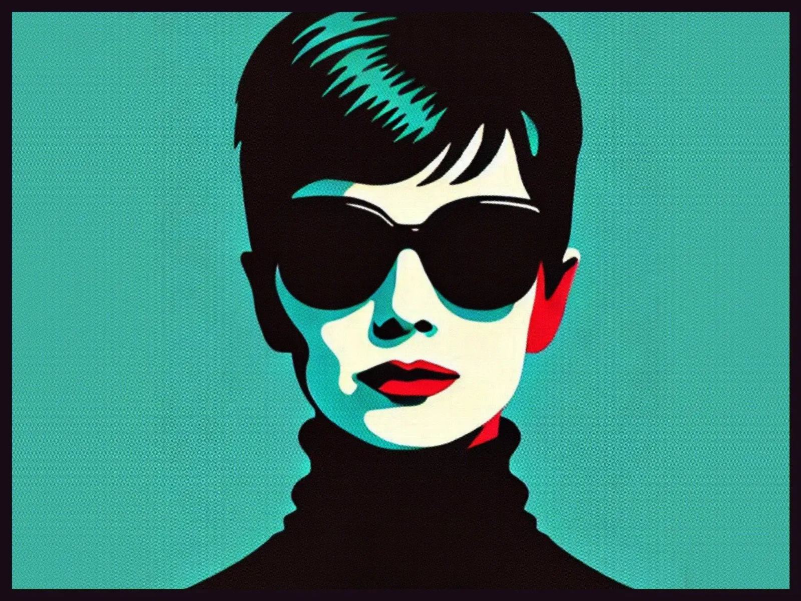 Audrey - Stampa poster d'epoca poster con telaio in alluminio da posterprints-by-nomad