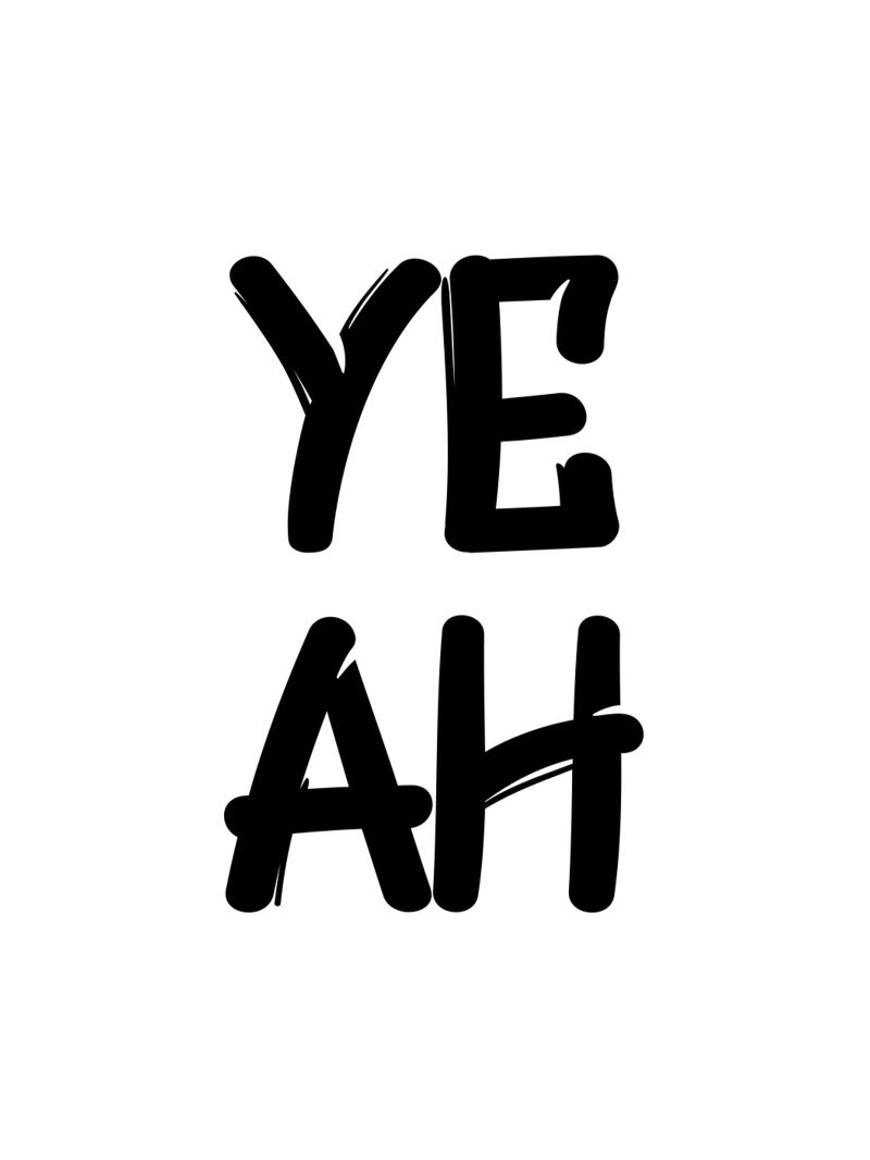 Ye Ah Semplice tipografia moderna e minimalista plexiglass da YV TYPOGRAPHY