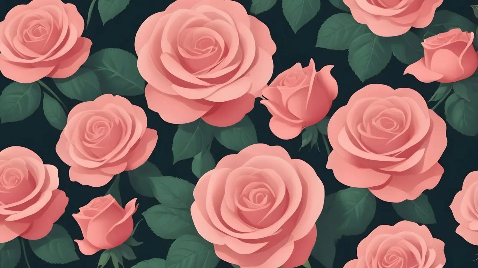 Elegant pink roses on a dark background create a stunning ab canvas by DesignDoodle