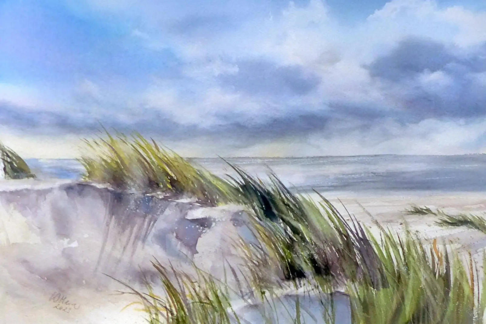 Sulla spiaggia carta hahnemühle da Meeresaquarelle