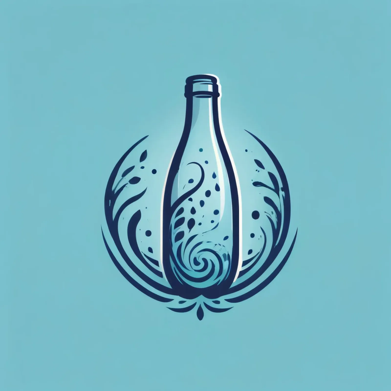 diseño del logotipo de la botella con un intrincado arte floral hahnemühle de DesignDoodle