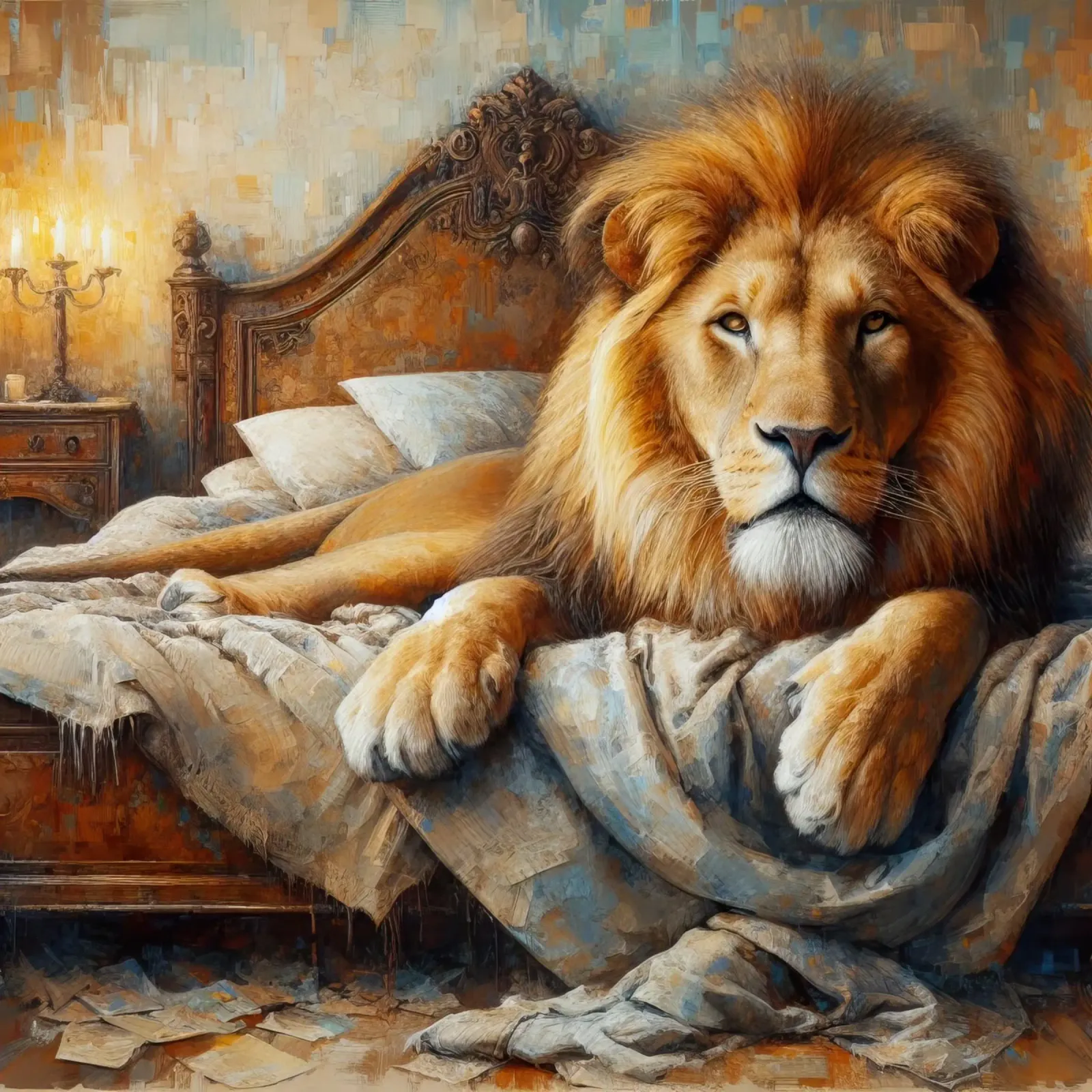 Un leone nel mio letto pellicola backlit da ARTVI-SHOP