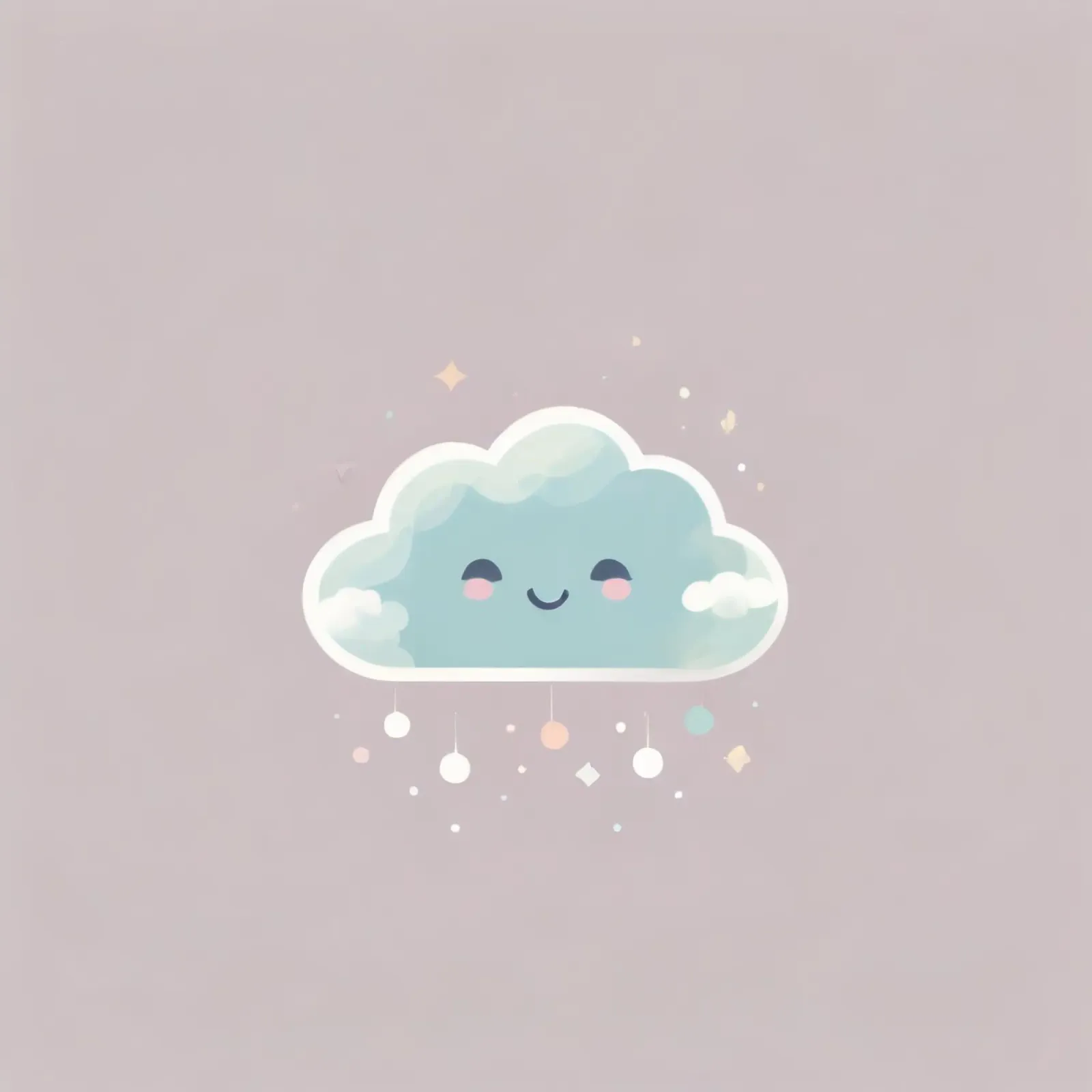 Cute cloud character smiling with colorful raindrops and spa canvas by DesignDoodle