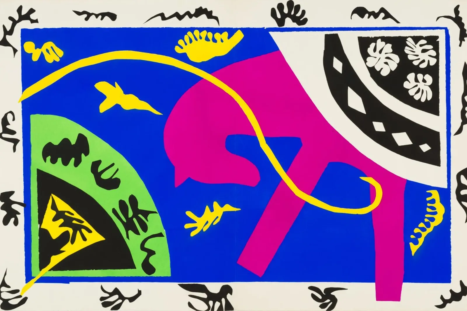 Henri Matisse - Das Pferd, die Zirkusreiterin und der Clown Leinwand mit Schattenfugenrahmen von ARTOTHEK