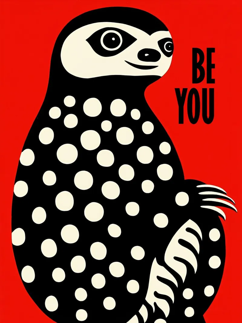 Be Yourself | Funny Sloth Pop Art Portrait hahnemühle by Autofocus