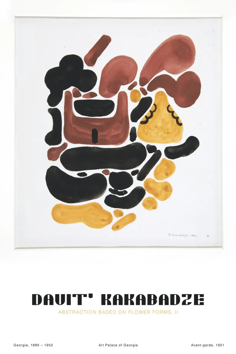 David Kakabadze - Abstraktion von floralen Formen II poster con telaio in plastica da Old Masters