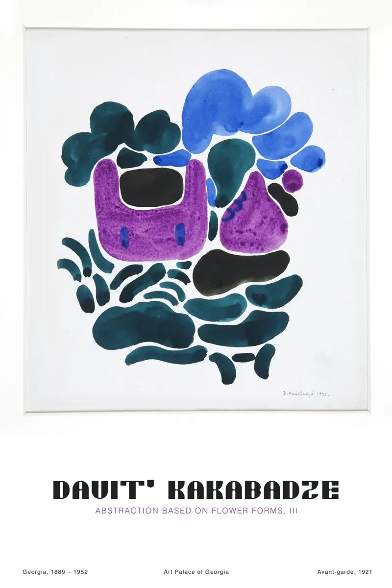 David Kakabadze - Abstraktion von floralen Formen III poster con telaio in plastica da Old Masters