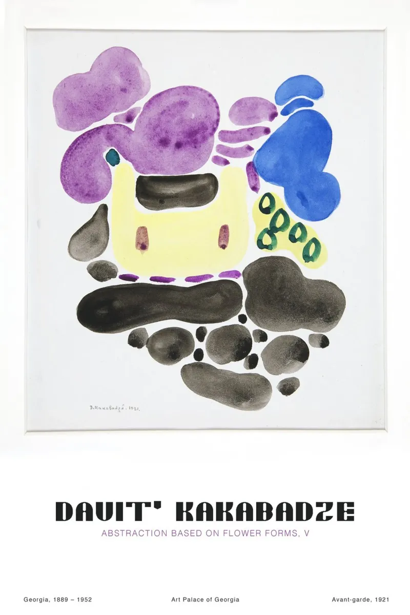 David Kakabadze - Abstraktion von floralen Formen V poster with aluminum frame by Old Masters