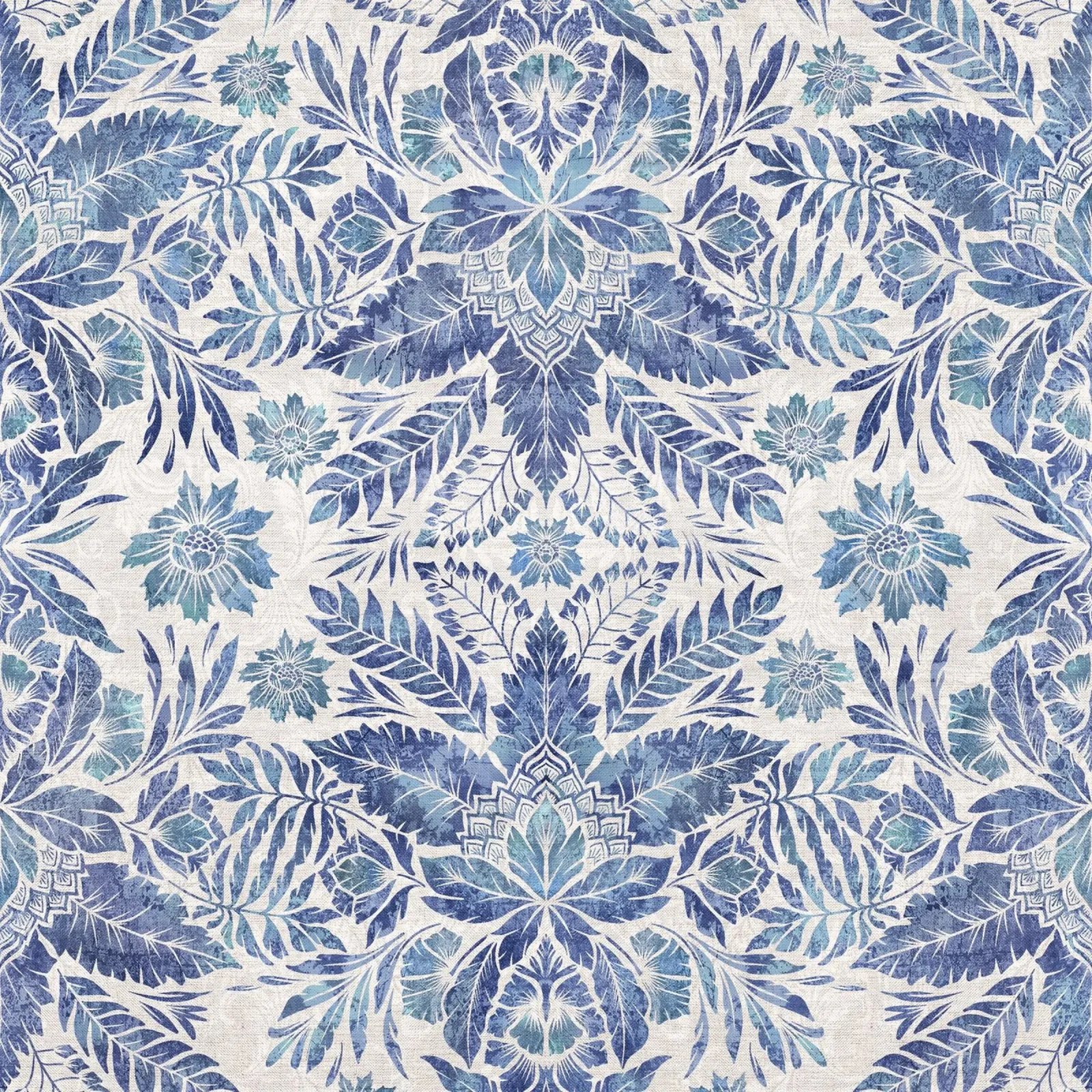 Morris vintage leaves foliage blue and white canvas van Bloomery Decor