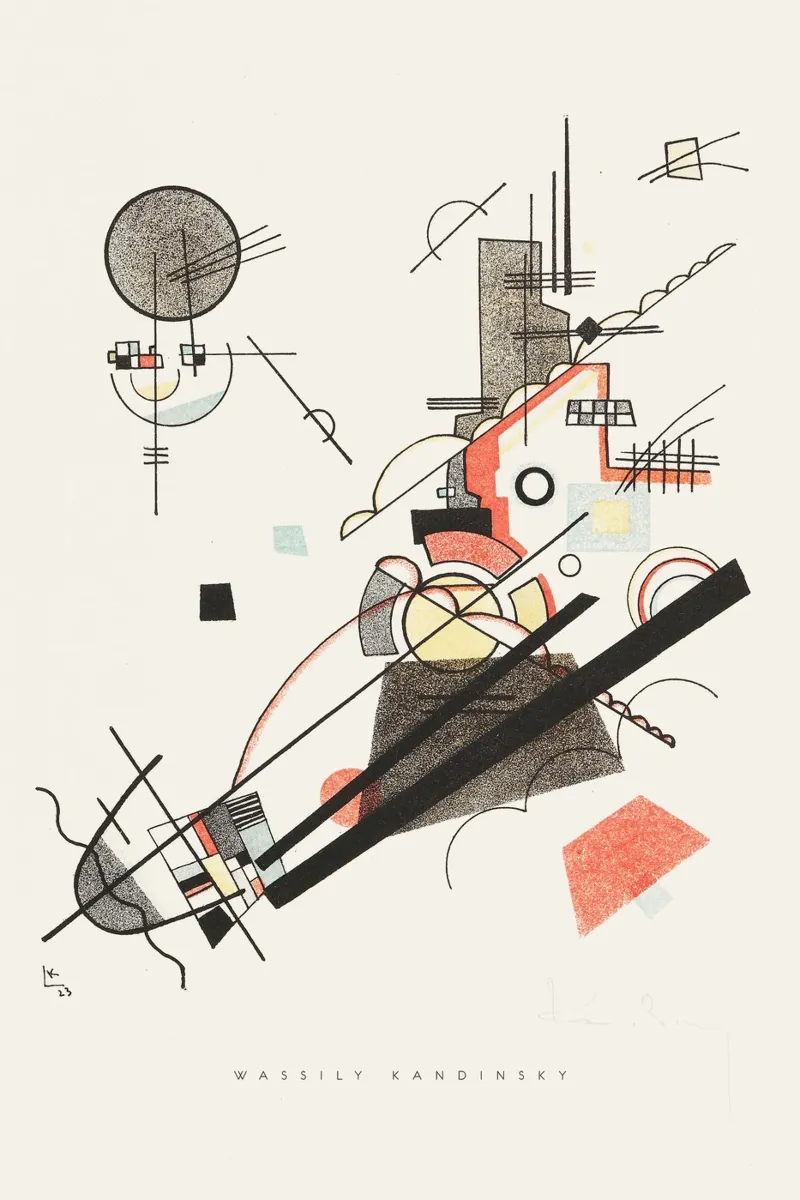 Wassily Kandinsky - Fröhlicher Aufstieg carta hahnemühle da Old Masters